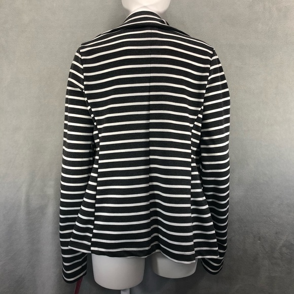 Xhilaration Black & White Striped Knit Blazer - Picture 3 of 13